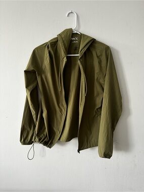 Hurley Olive Green Lightweight Hooded Shirt Jacket